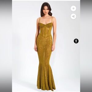 Elegant Olive Green Maxi Dress